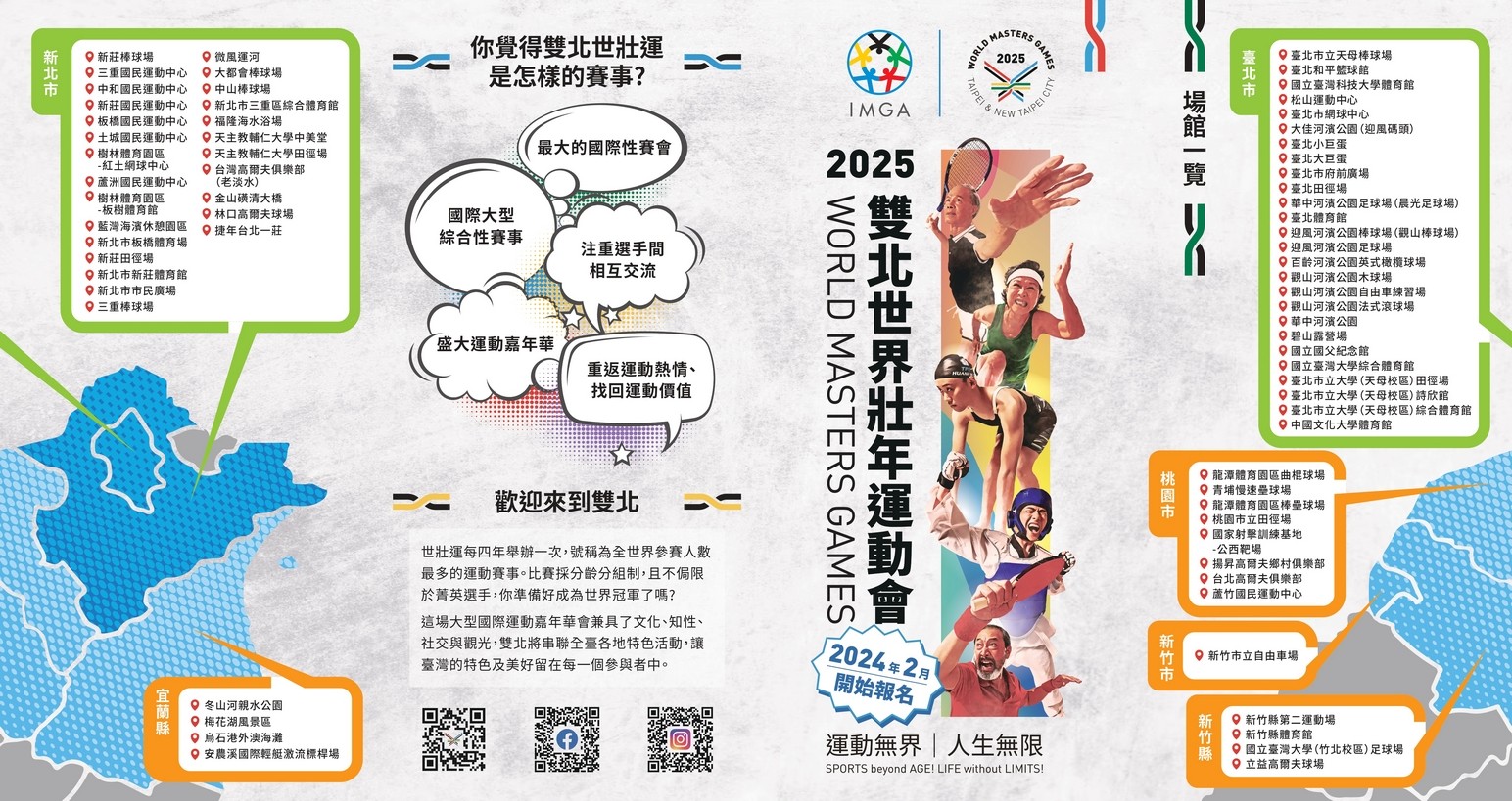 2025雙北世壯運動會宣傳摺頁(比賽地點)